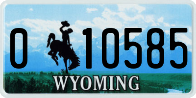 WY license plate 010585