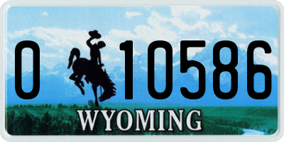 WY license plate 010586