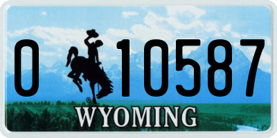 WY license plate 010587