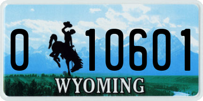 WY license plate 010601