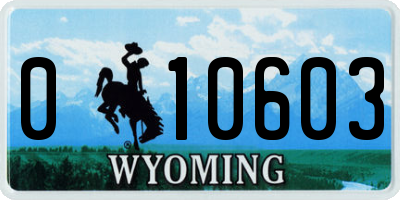 WY license plate 010603