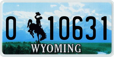 WY license plate 010631