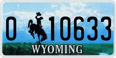 WY license plate 010633