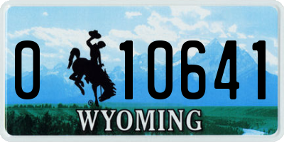 WY license plate 010641