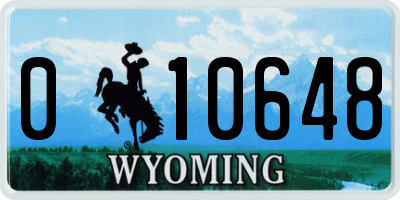 WY license plate 010648