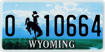 WY license plate 010664