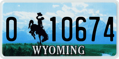 WY license plate 010674