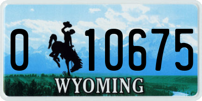 WY license plate 010675