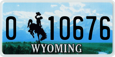 WY license plate 010676