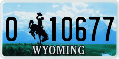 WY license plate 010677