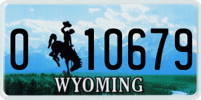 WY license plate 010679