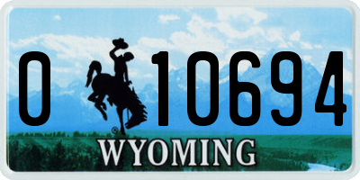 WY license plate 010694