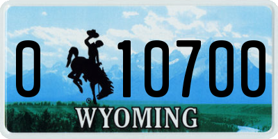 WY license plate 010700