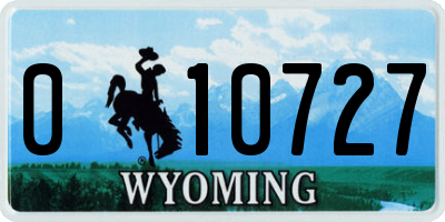 WY license plate 010727