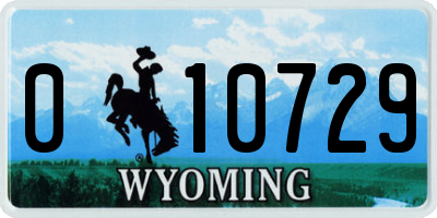 WY license plate 010729