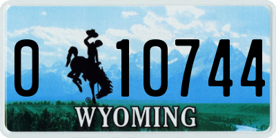 WY license plate 010744
