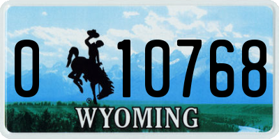 WY license plate 010768