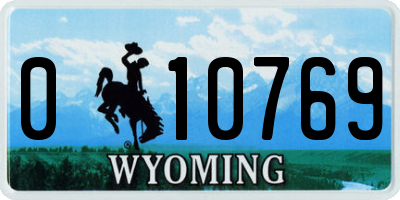 WY license plate 010769