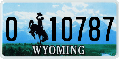 WY license plate 010787
