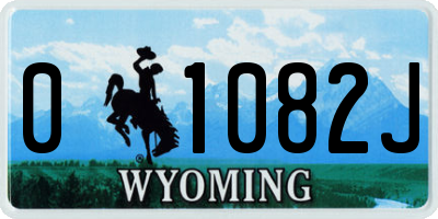 WY license plate 01082J