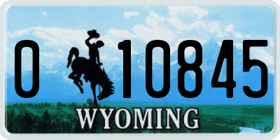 WY license plate 010845