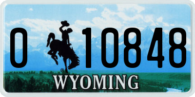 WY license plate 010848