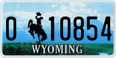 WY license plate 010854