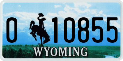 WY license plate 010855