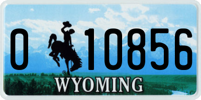 WY license plate 010856