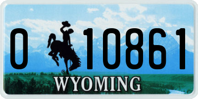 WY license plate 010861