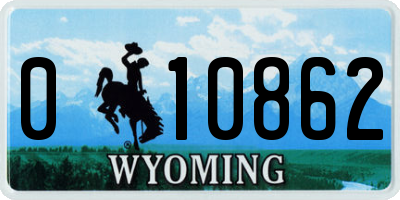 WY license plate 010862