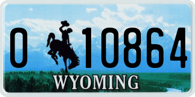 WY license plate 010864