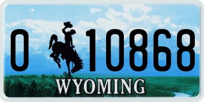 WY license plate 010868