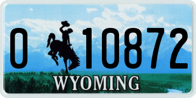 WY license plate 010872