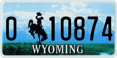 WY license plate 010874
