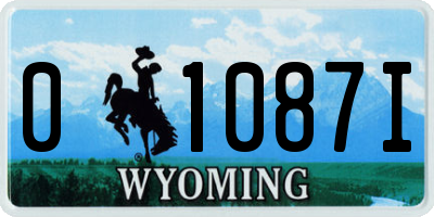 WY license plate 01087I