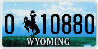 WY license plate 010880