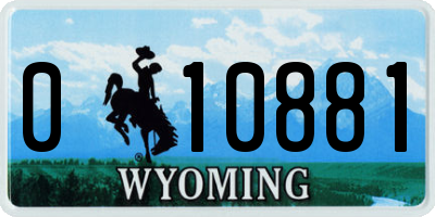 WY license plate 010881