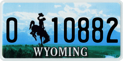 WY license plate 010882