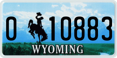 WY license plate 010883