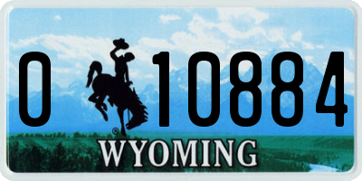 WY license plate 010884
