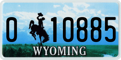 WY license plate 010885