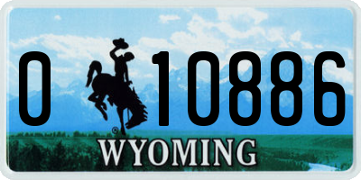 WY license plate 010886