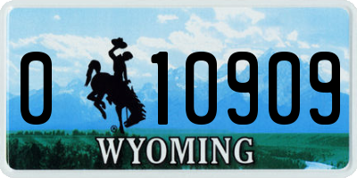 WY license plate 010909