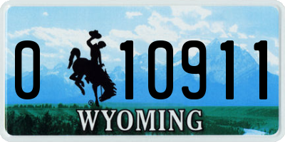 WY license plate 010911