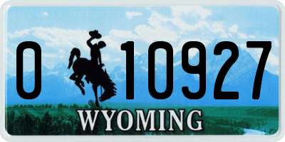 WY license plate 010927