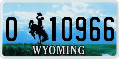 WY license plate 010966