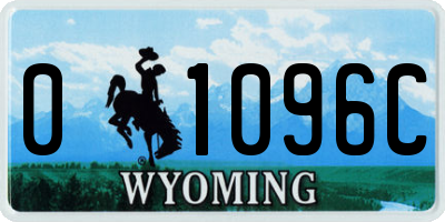 WY license plate 01096C