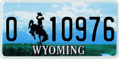 WY license plate 010976