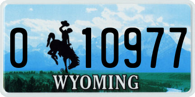 WY license plate 010977